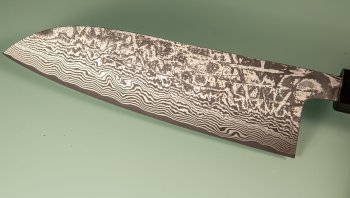 Shiro Kamo Pulverstahl Wa-Santoku 170mm Ebony