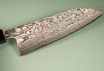 Shiro Kamo Pulverstahl Wa-Santoku 170mm Ebony