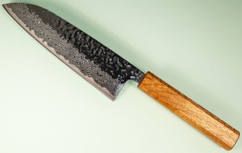 Tsunehisa AUS10 Tsuchime Damascus Wa-Santoku 170mm Oak