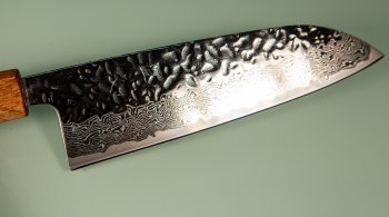 Tsunehisa AUS10 Tsuchime Damascus Wa-Santoku 170mm Oak