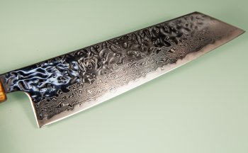 Tsunehisa AUS10 Tsuchime Damascus Wa-Bunka 170mm Oak