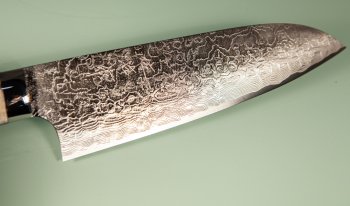 Takeshi Saji R2 Diamond Damascus Santoku 180mm Bone