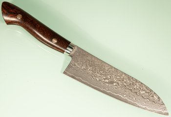 Tanaka R2 Suminagashi Santoku 170mm Ironwood