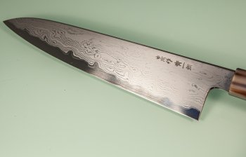 Nakagawa X Myojin Blue 1 Damascus Wa-Gyuto 200mm Ebony