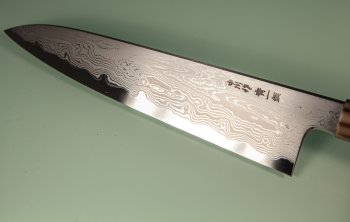 Nakagawa X Myojin Blue 1 Damascus Wa-Gyuto 200mm Ebony