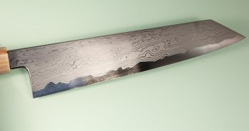 Nakagawa X Myojin Blue 1 Damascus Wa-Kiritsuke 230mm Ebony