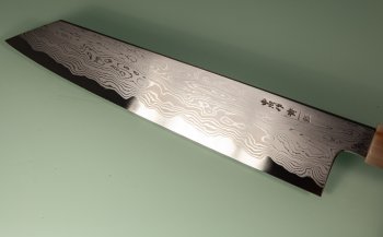 Nakagawa X Myojin Blue 1 Damascus Wa-Kiritsuke 230mm Ebony