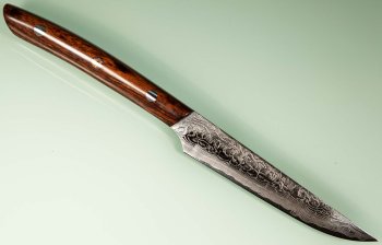 Takeshi Saji R2 Diamond Damascus Steak 125mm Ironwood