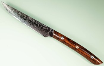 Takeshi Saji R2 Diamond Damascus Steak 125mm Ironwood