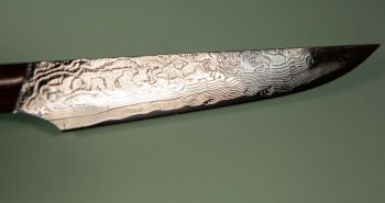 Takeshi Saji R2 Diamond Damascus Steak 125mm Ironwood