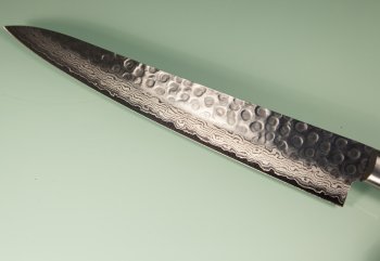Damascus 17 Hammered Slicer 245mm black