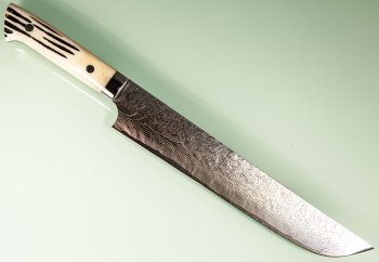 Takeshi Saji R2 Diamond Damascus Sakimaru 240mm Bone