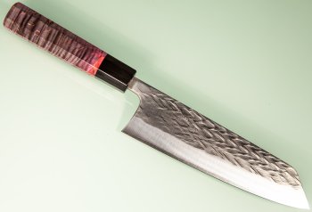 Tadafusa Orca Wa-Bunka 185mm Hammered SLD rot stabilisiert/dunkles Bffelhorn