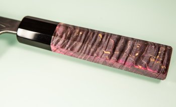 Tadafusa Orca Wa-Bunka 185mm Hammered SLD rot stabilisiert/dunkles Bffelhorn