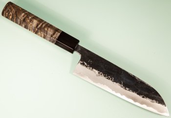 Takeo Murata Aogami 1 Wa-Santoku 165mm gelb/schwarz stabilisiert Bffelhorn