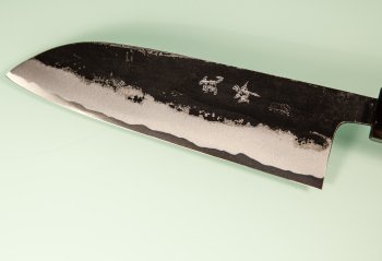 Takeo Murata Aogami 1 Wa-Santoku 165mm gelb/schwarz stabilisiert Bffelhorn