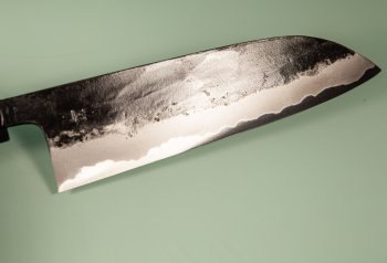 Takeo Murata Aogami 1 Wa-Santoku 165mm gelb/schwarz stabilisiert Bffelhorn