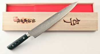 Takeshi Saji Sujihiki 270mm polish green Micarta