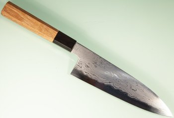 Hatsukokoro Komorebi Damascus Blue1 Wa-Santoku 180mm