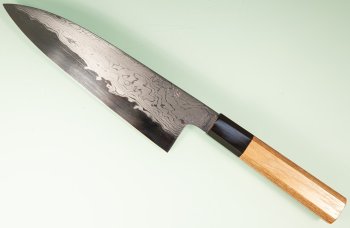 Hatsukokoro Komorebi Damascus Blue1 Wa-Santoku 180mm