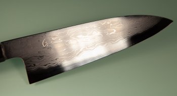 Hatsukokoro Komorebi Damascus Blue1 Wa-Santoku 180mm