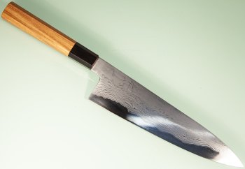 Hatsukokoro Komorebi Damascus Blue1 Wa-Gyuto 215mm