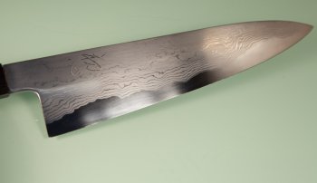 Hatsukokoro Komorebi Damascus Blue1 Wa-Gyuto 215mm