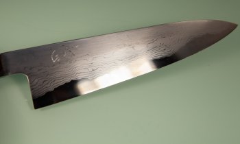 Hatsukokoro Komorebi Damascus Blue1 Wa-Gyuto 215mm