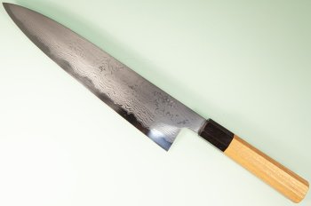 Hatsukokoro Komorebi Damascus Blue1 Wa-Gyuto 250mm