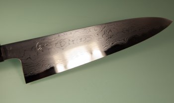 Hatsukokoro Komorebi Damascus Blue1 Wa-Gyuto 250mm