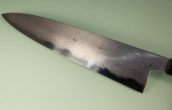 Hatsukokoro Komorebi Damascus Blue1 Wa-Gyuto 250mm