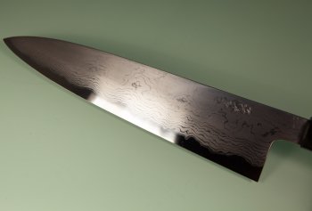 Hatsukokoro Komorebi Damascus Blue1 Wa-Gyuto 250mm