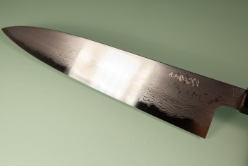 Hatsukokoro Komorebi Damascus Blue1 Wa-Gyuto 250mm