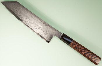 Hatsukokoro Komorebi Damascus Blue1 Wa-Bunka 185mm Wenge