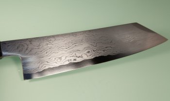 Hatsukokoro Komorebi Damascus Blue1 Wa-Bunka 185mm Wenge