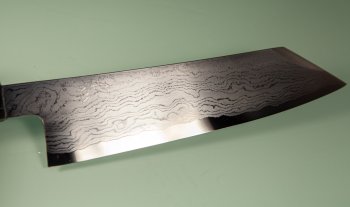 Hatsukokoro Komorebi Damascus Blue1 Wa-Bunka 185mm Wenge