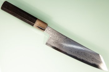 Hatsukokoro Komorebi Damascus Blue1 Wa-Bunka 185mm Ebony