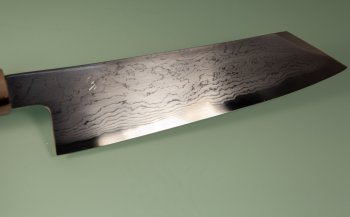 Hatsukokoro Komorebi Damascus Blue1 Wa-Bunka 185mm Ebony