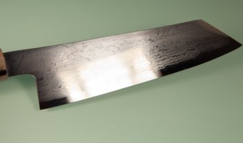 Hatsukokoro Komorebi Damascus Blue1 Wa-Bunka 185mm Ebony