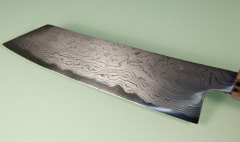 Hatsukokoro Komorebi Damascus Blue1 Wa-Bunka 185mm Ebony