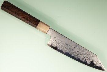 Nakagawa X Myojin Blue 1 Damascus Wa-Bunka 170mm Ebony