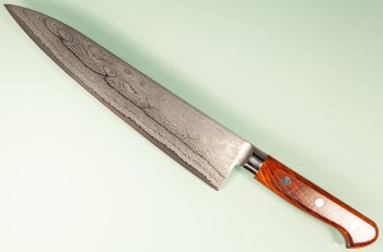 Kiya Hamono SG2 Suminagashi Damascus Gyuto 215mm