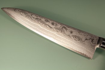 Kiya Hamono SG2 Suminagashi Damascus Gyuto 215mm