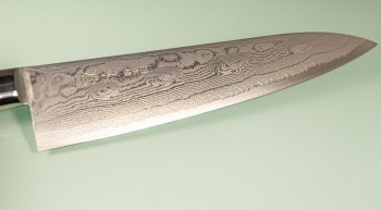 Kiya Hamono SG2 Suminagashi Damascus Gyuto 215mm