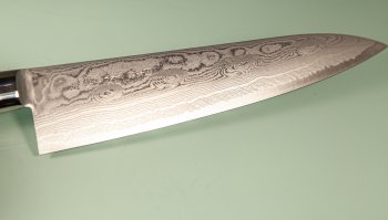 Kiya Hamono SG2 Suminagashi Damascus Gyuto 215mm