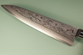 Kiya Hamono SG2 Suminagashi Damascus Gyuto 215mm