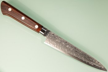 Kiya Hamono SG2 Suminagashi Damascus Petty 130mm