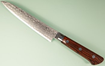 Kiya Hamono SG2 Suminagashi Damascus Petty 130mm