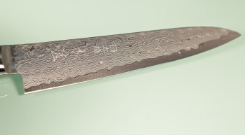 Kiya Hamono SG2 Suminagashi Damascus Petty 130mm