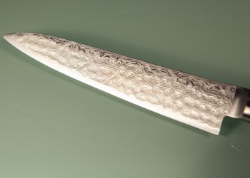 Kiya Hamono SG2 Suminagashi Damascus Petty 130mm